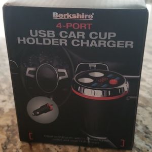 New 4 port USB Car Cup Holder Charger